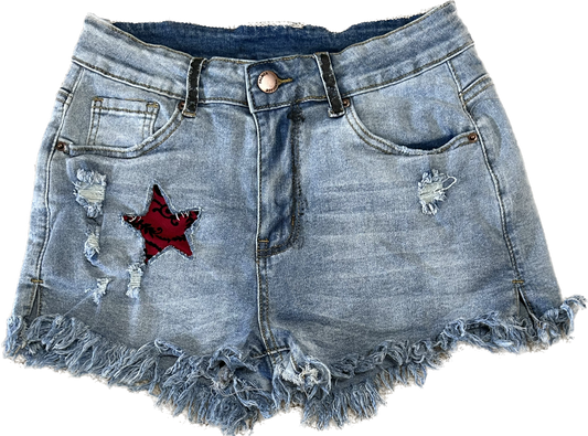 Woman's RockStar-U-SH1 Designer Frayed Jean Shorts