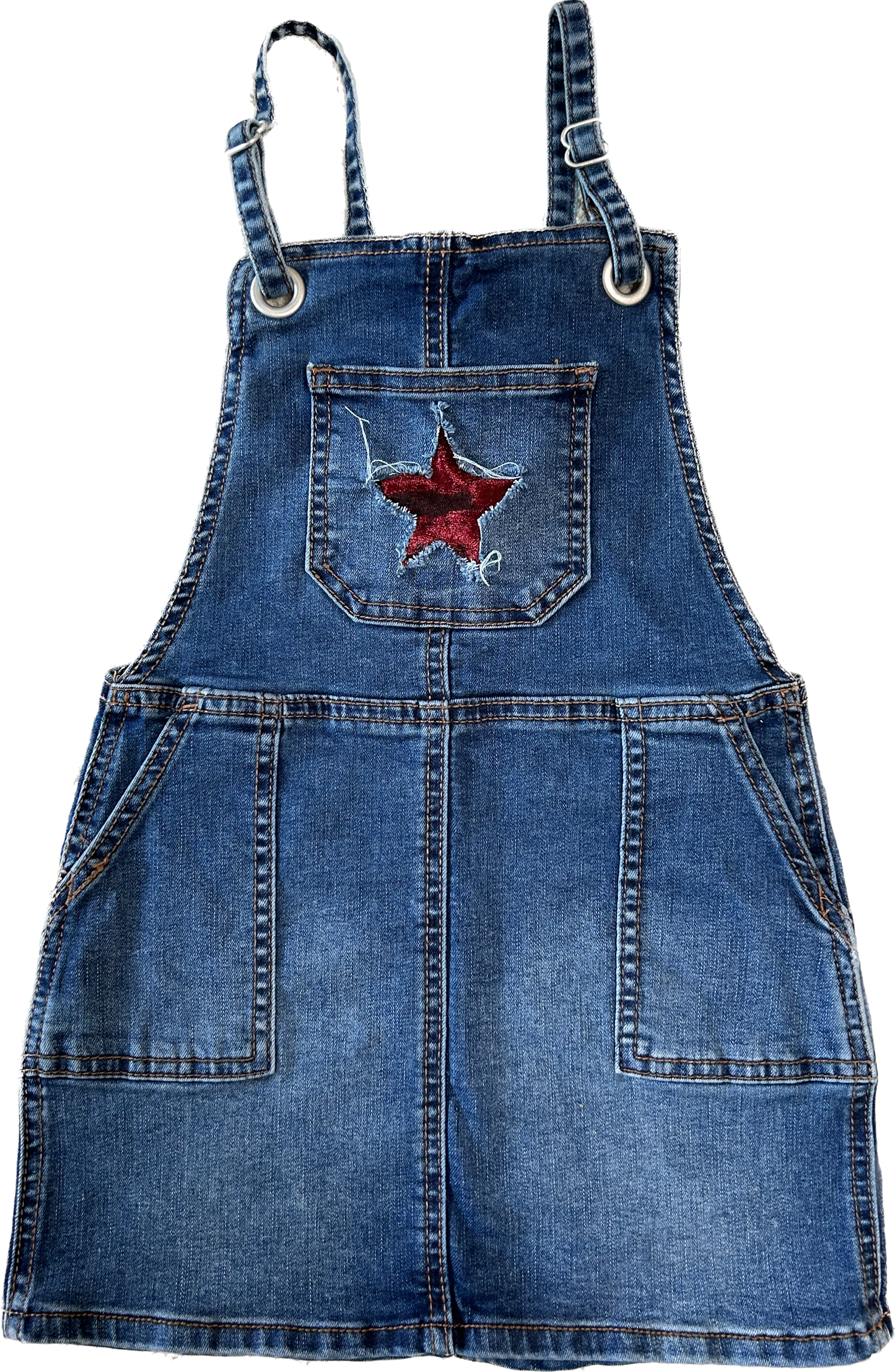 Girl's Star-Classic Designer Denim Overall Skirt